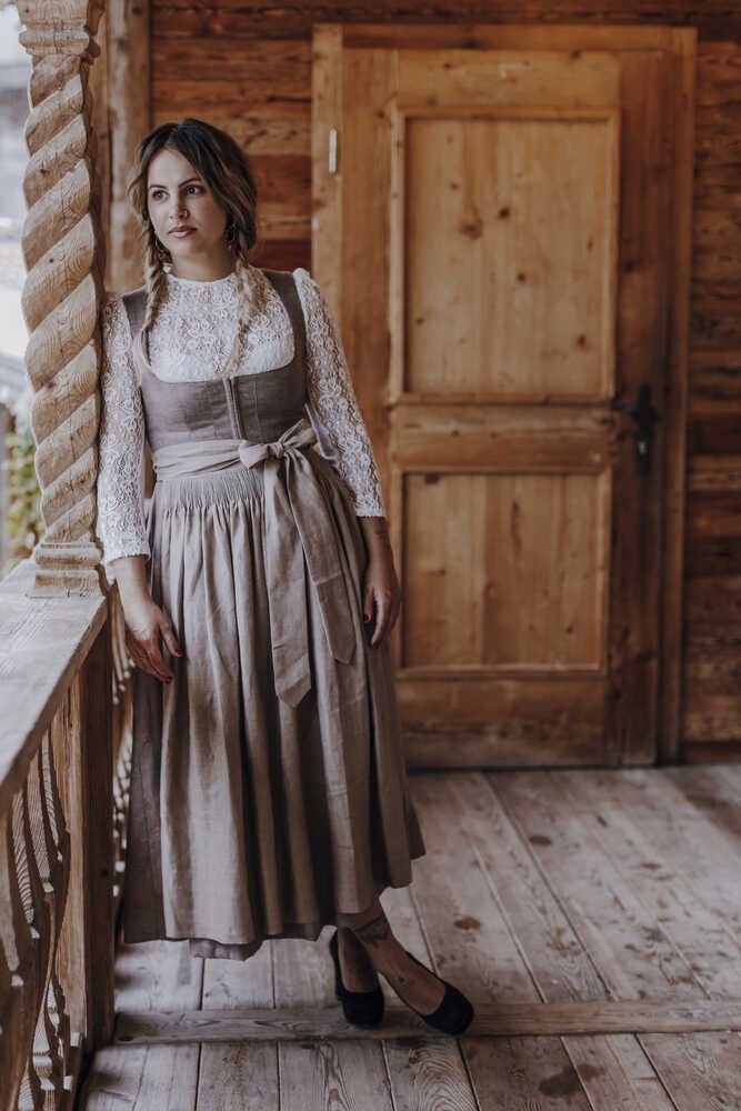 Dirndl Antonia in taupe/ rosé_01